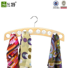 10 scarves Organizer wooden scarf holder